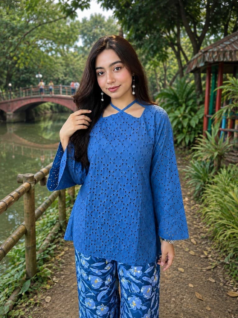 Farshi Salwar & Chicken Kari Kurti Set — New Arrivals — Dhaka, Bangladesh | AURAREM — view 3