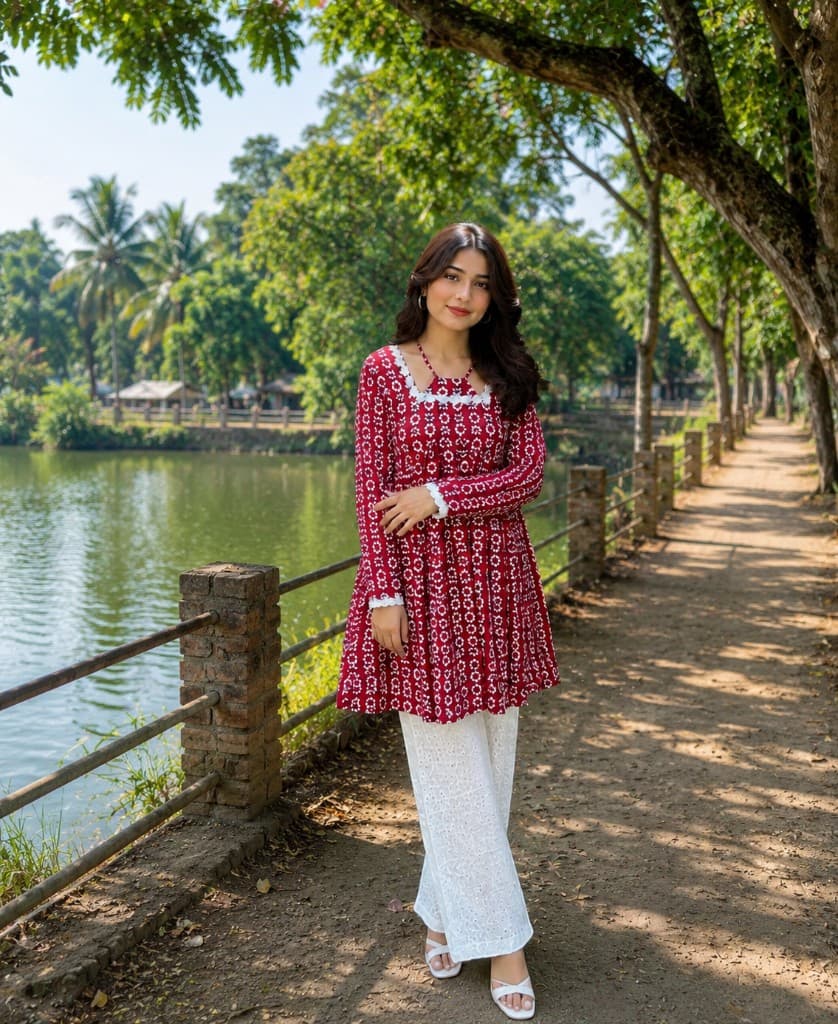 Maroon Printed Co-Ord Set — New Arrivals — Dhaka, Bangladesh | AURAREM