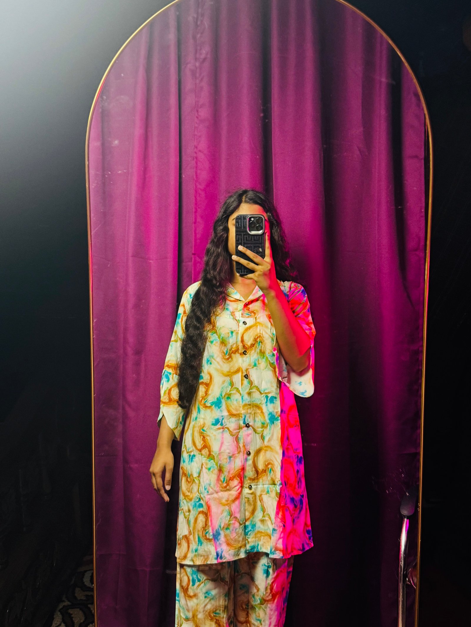 Aurarem Premium China Linen Floral Print Co-Ord Set — Dresses — Dhaka, Bangladesh | AURAREM — view 3