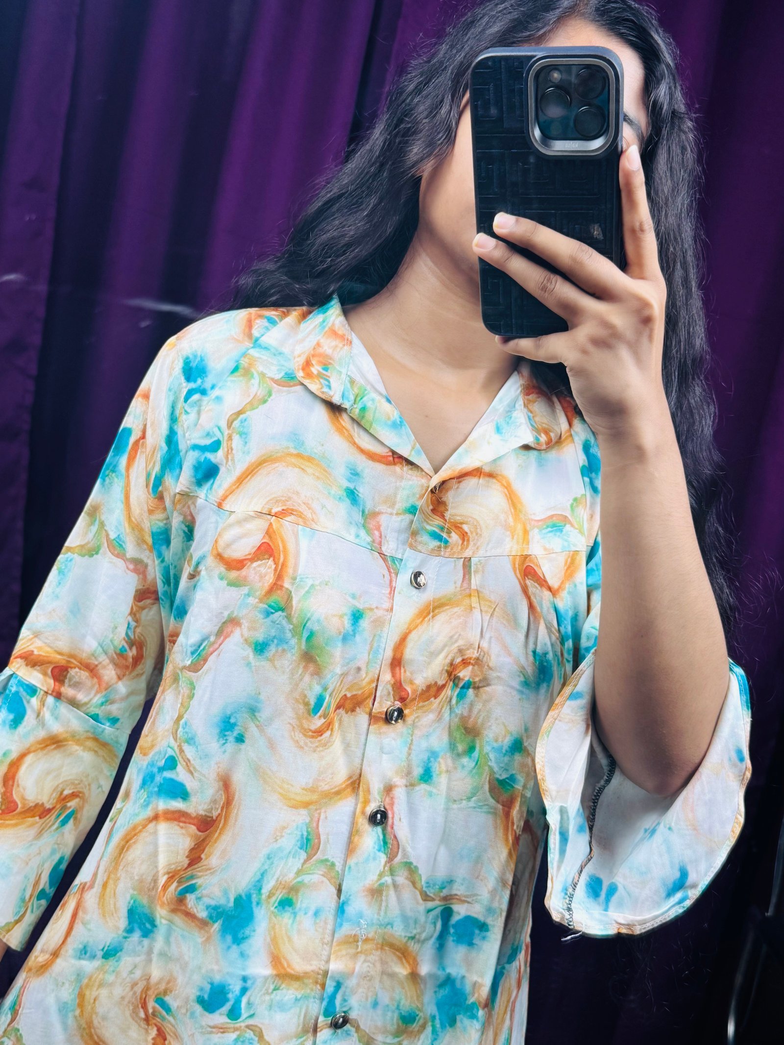 Aurarem Premium China Linen Floral Print Co-Ord Set — Dresses — Dhaka, Bangladesh | AURAREM — view 5