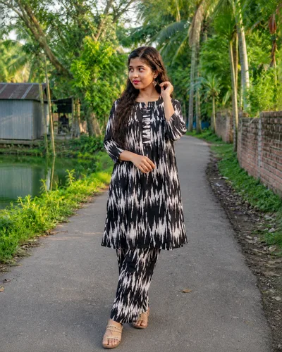 Premium China Linen Co-Ord Set — Kurtis — Dhaka, Bangladesh | AURAREM — view 2