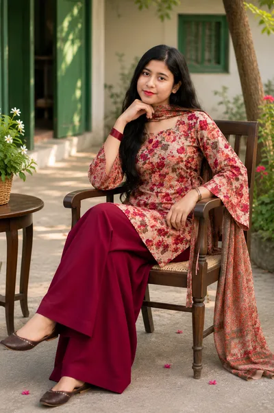 Elegant Farshi Pakistani Inspired Pure Cotton Dress Set — Dresses — Dhaka, Bangladesh | AURAREM