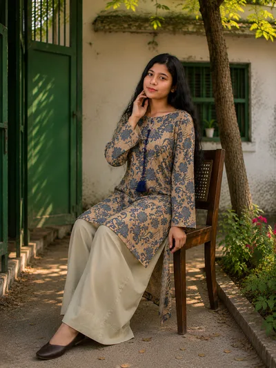 Luxury Exclusive Jacquard Shimmery Chiffon Dress Set — Dresses — Dhaka, Bangladesh | AURAREM — view 3
