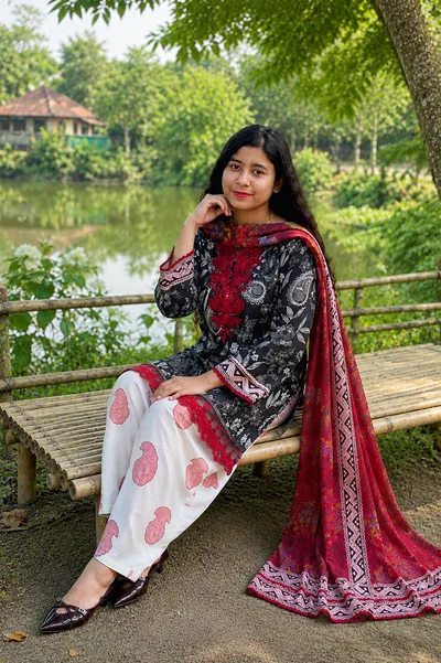 PK-Inspired Premium Embroidered 3-Piece Set — Dresses — Dhaka, Bangladesh | AURAREM