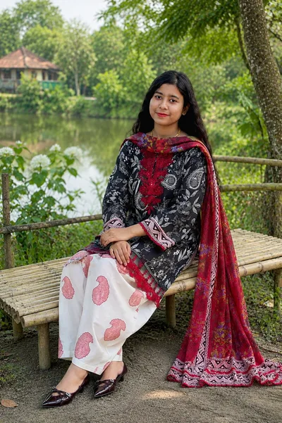 PK-Inspired Premium Embroidered 3-Piece Set — Dresses — Dhaka, Bangladesh | AURAREM — view 3