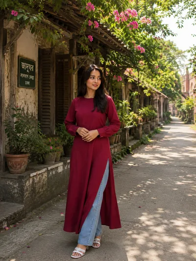 Premium High-Quality Full China Cotton long kurti — Kurtis — Dhaka, Bangladesh | AURAREM