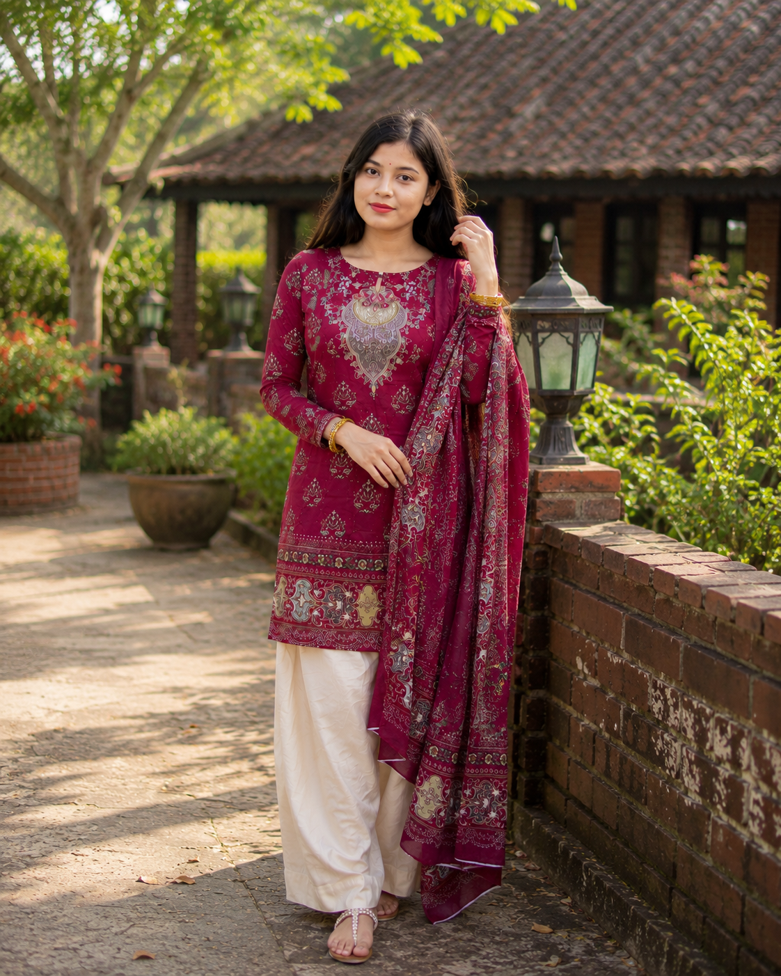 Premium Pure Cotton 3 Piece Pakistani Inspired Dress — Dresses — Dhaka, Bangladesh | AURAREM — view 3