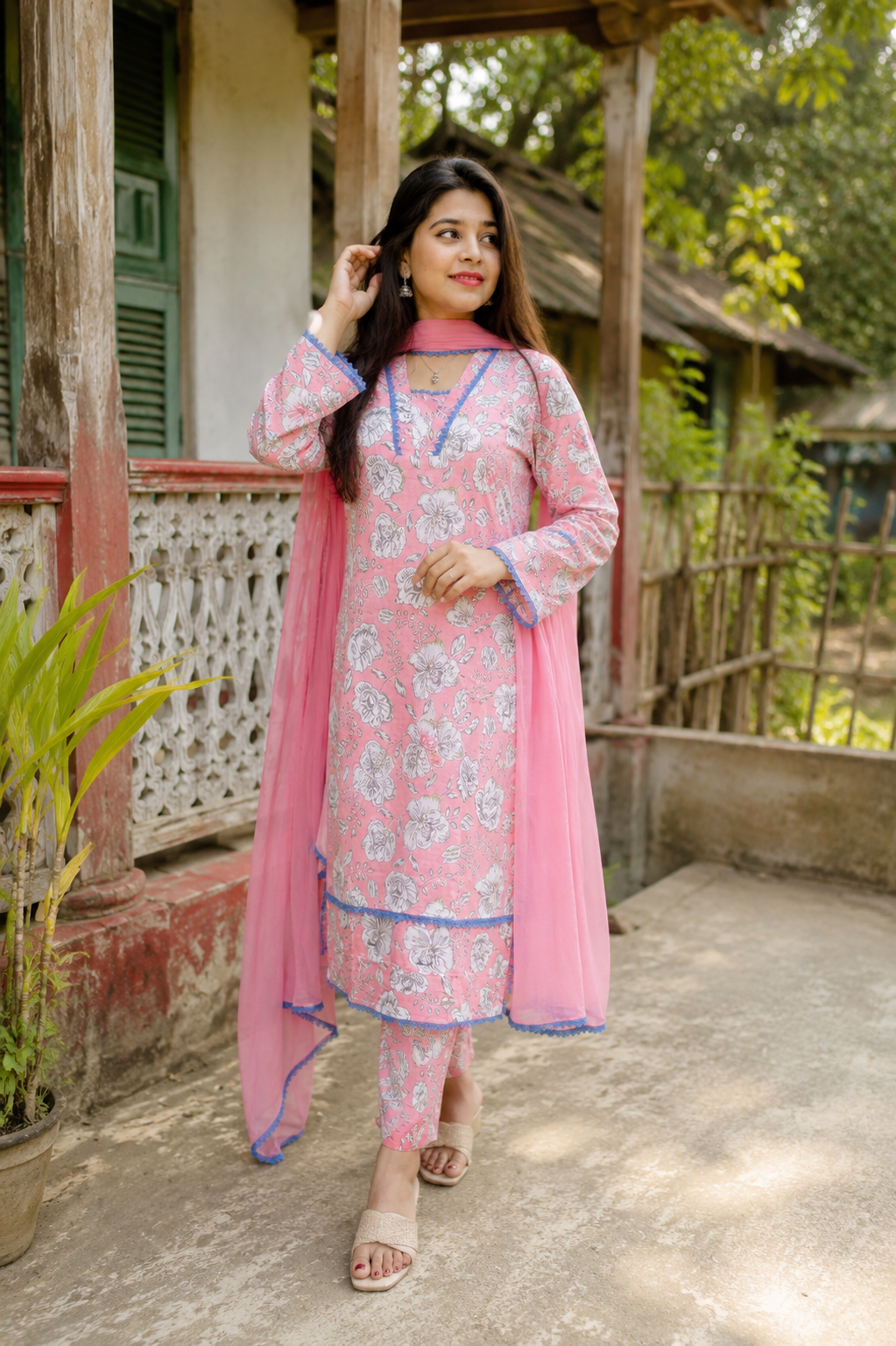 Elegant Floral 3-Piece Set — Dresses — Dhaka, Bangladesh | AURAREM — view 2