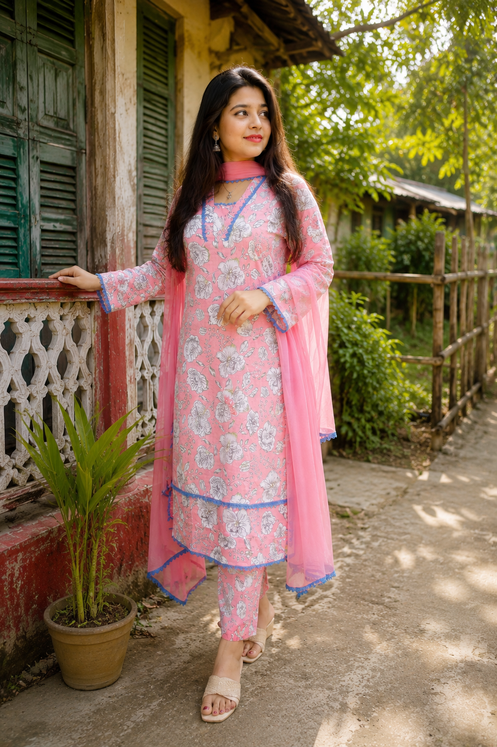 Elegant Floral 3-Piece Set — Dresses — Dhaka, Bangladesh | AURAREM — view 4