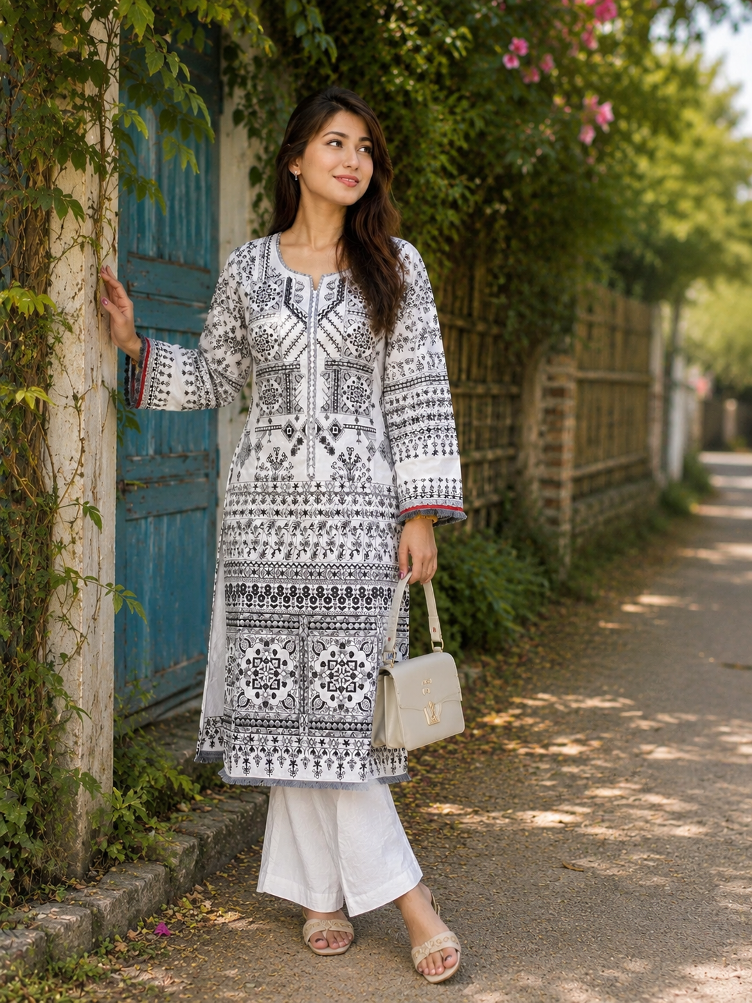 Designer Embroidery Two-Piece | Premium Cotton Elegance — Dresses — Dhaka, Bangladesh | AURAREM — view 2
