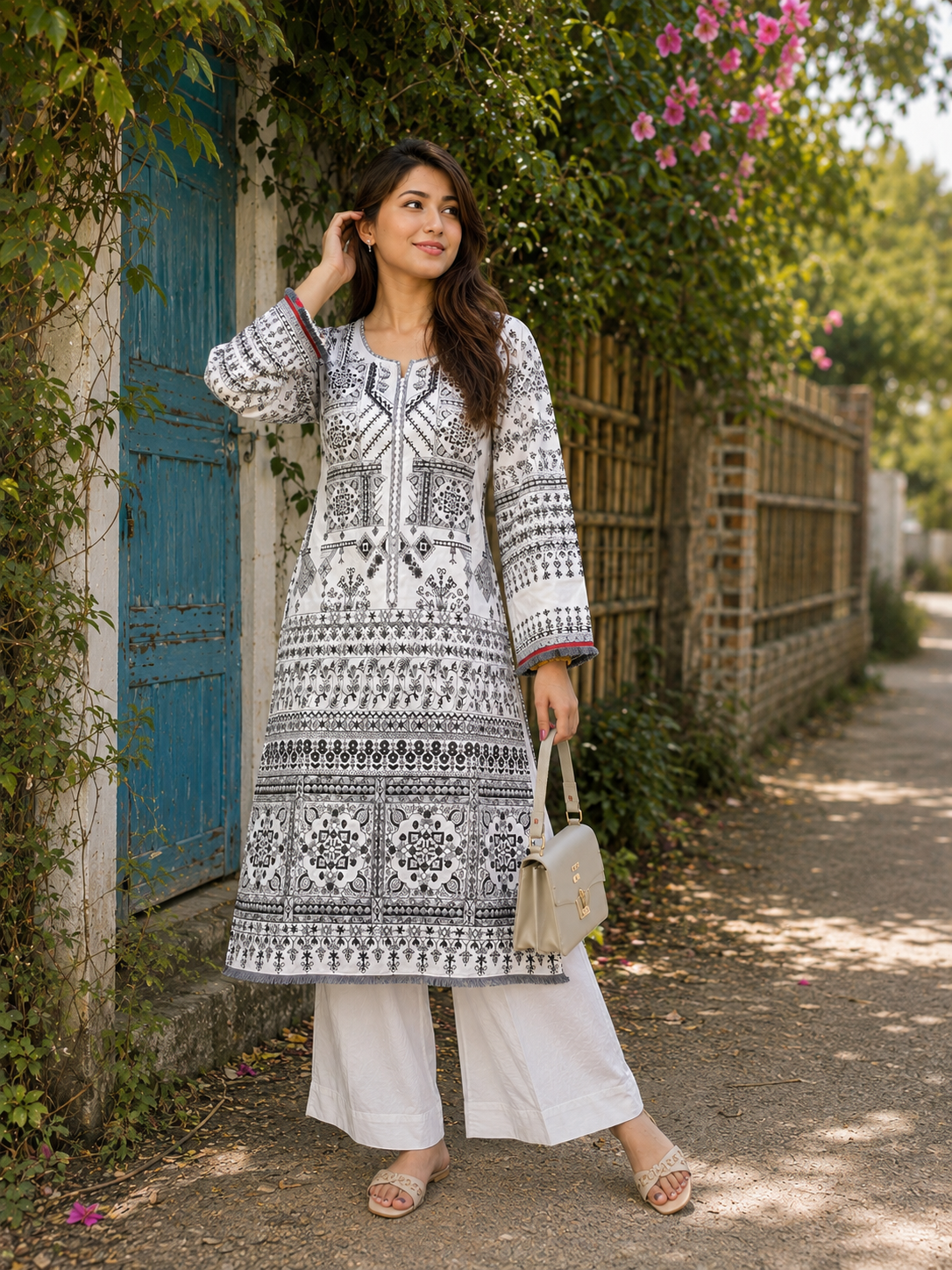 Designer Embroidery Two-Piece | Premium Cotton Elegance — Dresses — Dhaka, Bangladesh | AURAREM — view 3