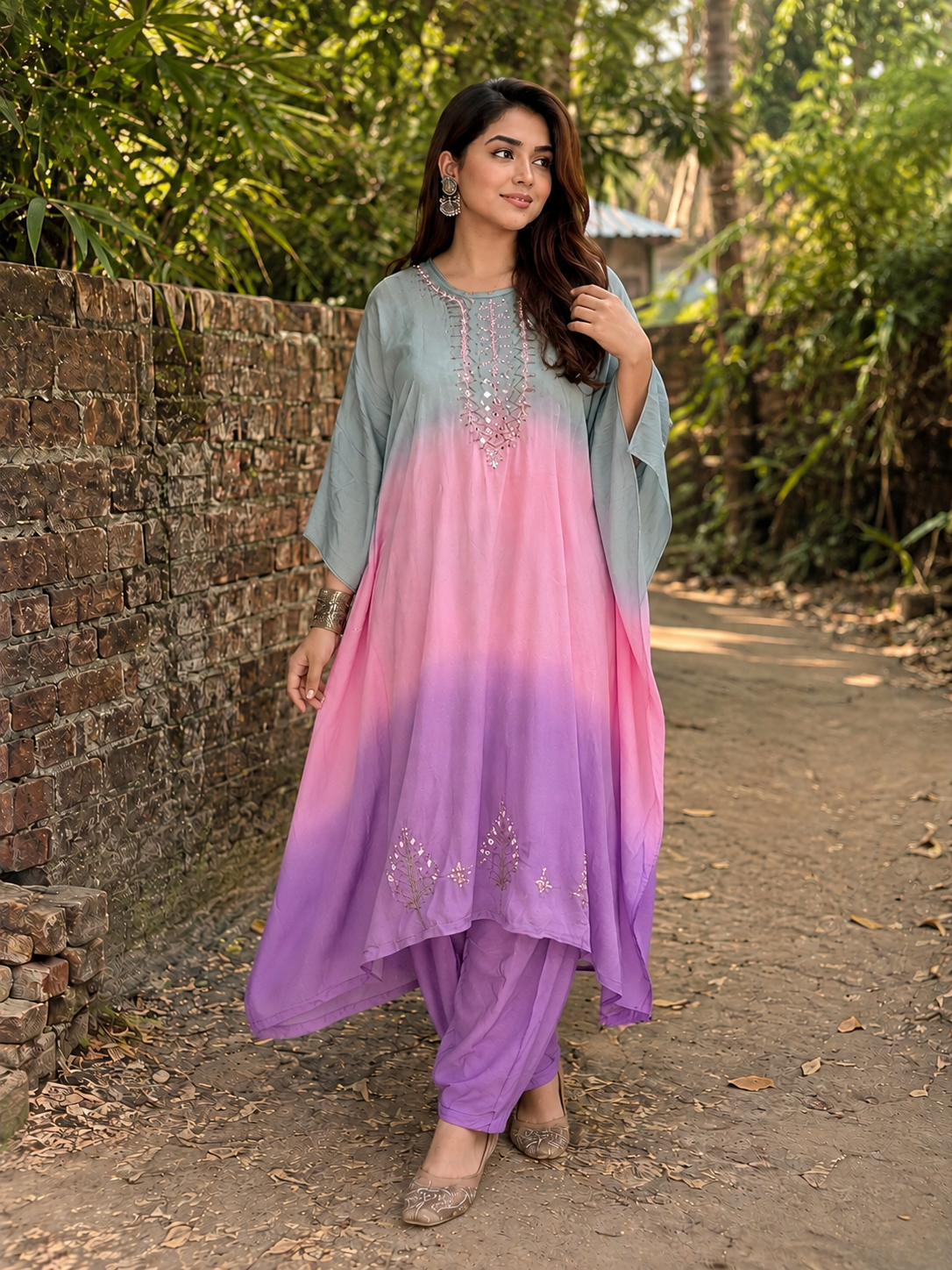 Premium Moslin Fabric 2-Piece Dress — kaftan — Dhaka, Bangladesh | AURAREM