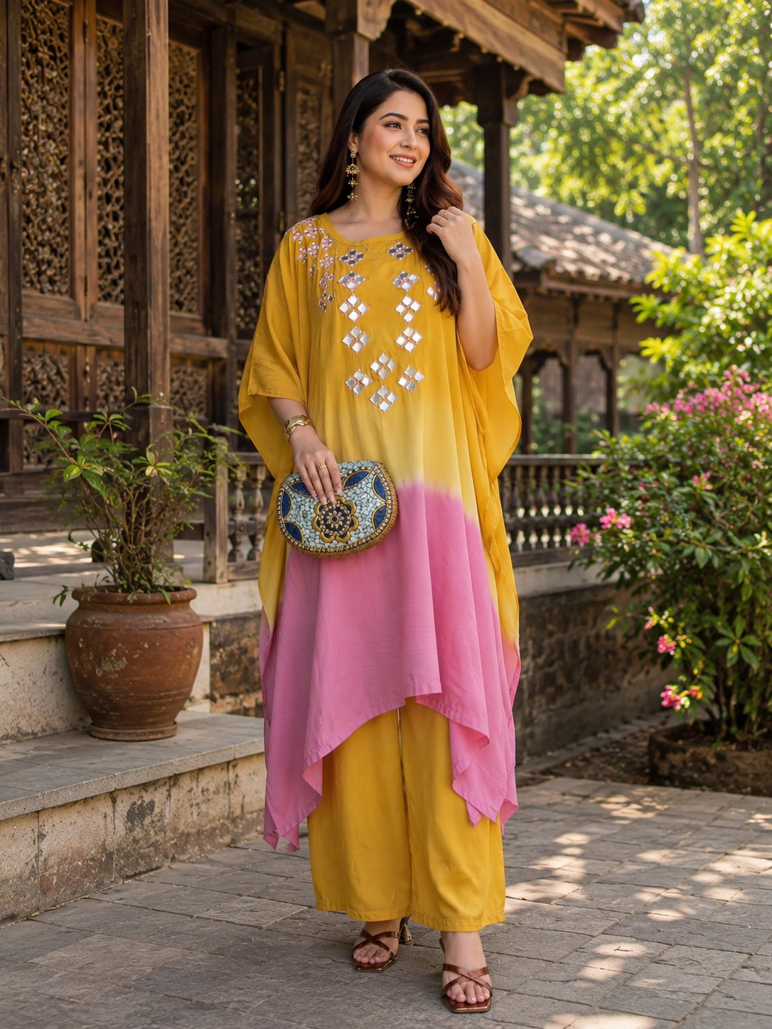 Premium Moslin Fabric 2-Piece Dress — kaftan — Dhaka, Bangladesh | AURAREM