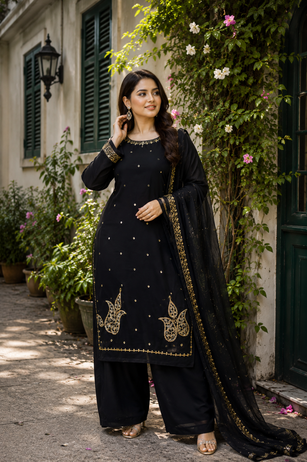 Elegant Beads Embroidery 3-Piece Set — Dresses — Dhaka, Bangladesh | AURAREM
