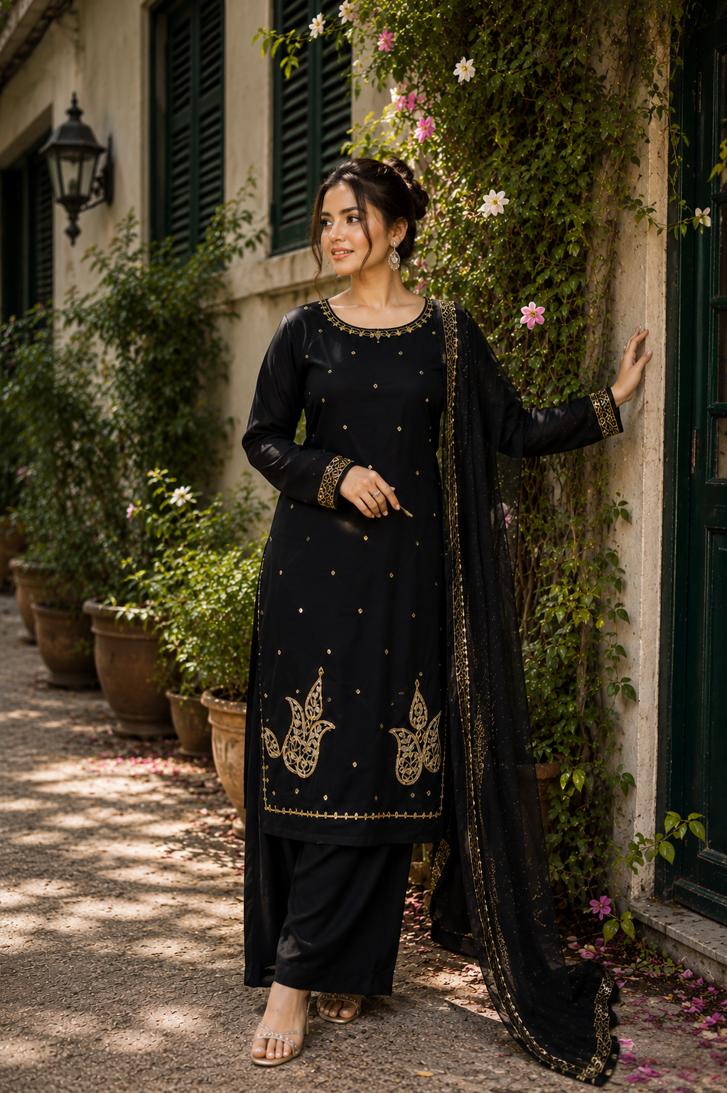 Elegant Beads Embroidery 3-Piece Set — Dresses — Dhaka, Bangladesh | AURAREM — view 4